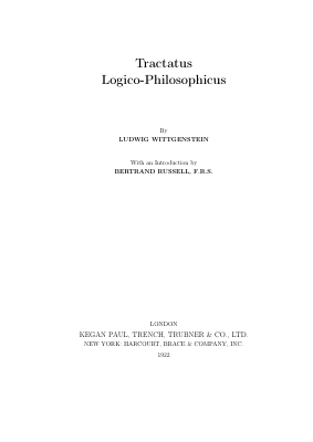 Couverture de Wittgenstein - Tractatus Logico Philosophicus